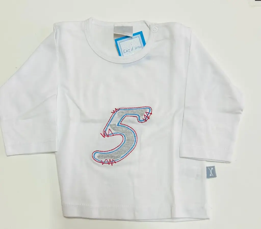 Remera 5 bebe m/l Luz d´sera