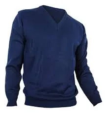 Sweater azul escote V (6)