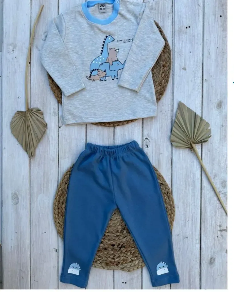 Pijama M/L dino/oso bebé UPA