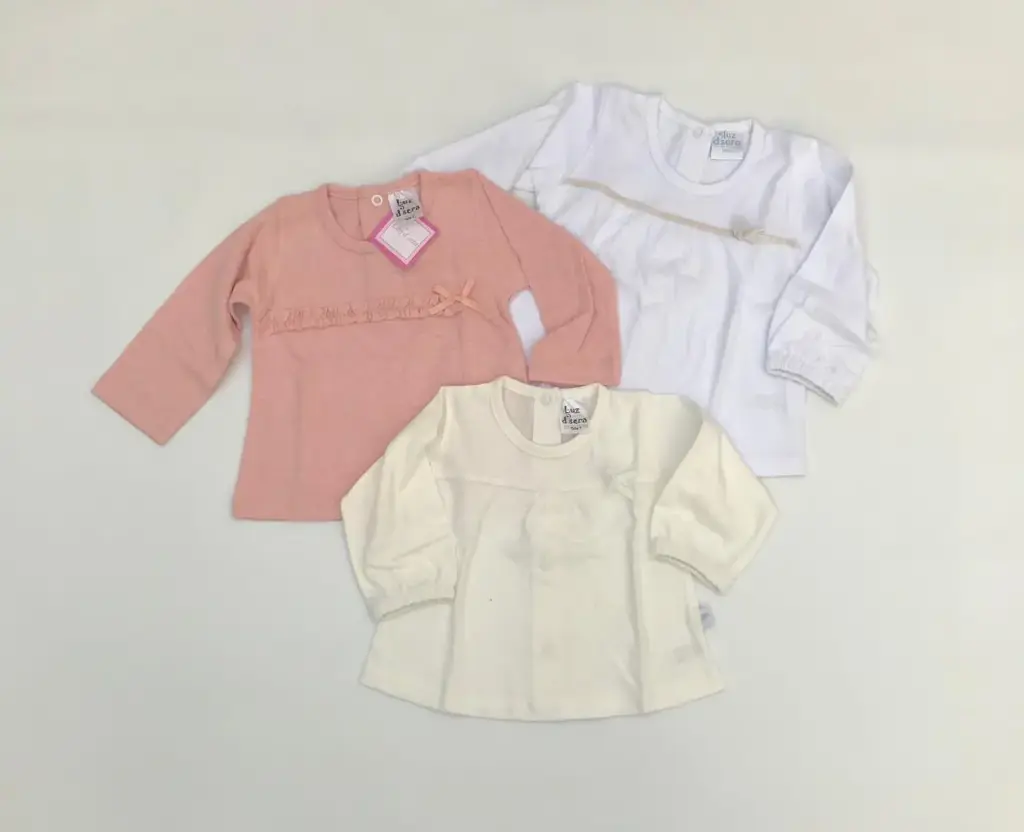 Remera beba broche atrás m/l Luz d´sera